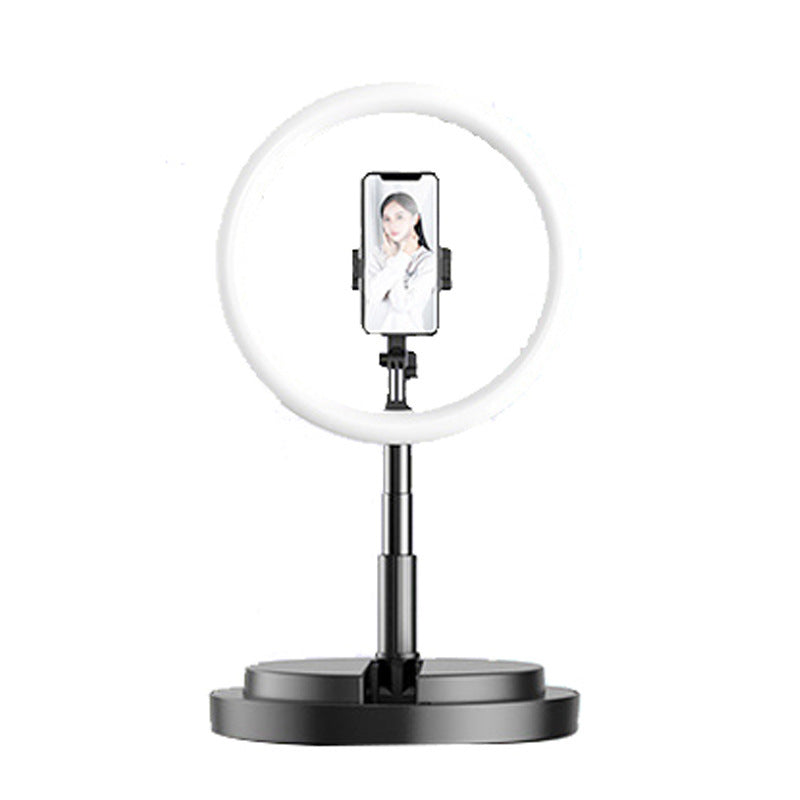 Compatible with Apple, Dimmable Light Selfie Ring LED 10 inch Video Studio Photography Lighting Portable for Youtube Vlog Live Photo with Tripod