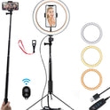 Compatible with Apple, 10 LED Ring Light Lamp Phone Selfie Camera Studio Video Dimmable Tripod Stand