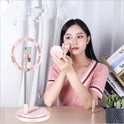 Compatible with Apple, Dimmable Light Selfie Ring LED 10 inch Video Studio Photography Lighting Portable for Youtube Vlog Live Photo with Tripod