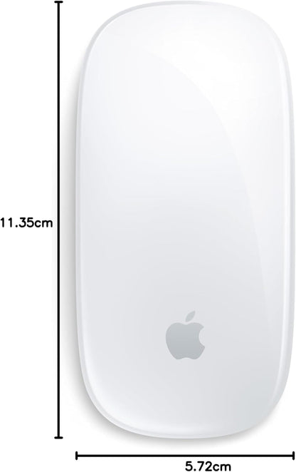 Apple Magic Mouse: Bluetooth, rechargeable. Works with Mac or iPad; White, Multi-Touch surface