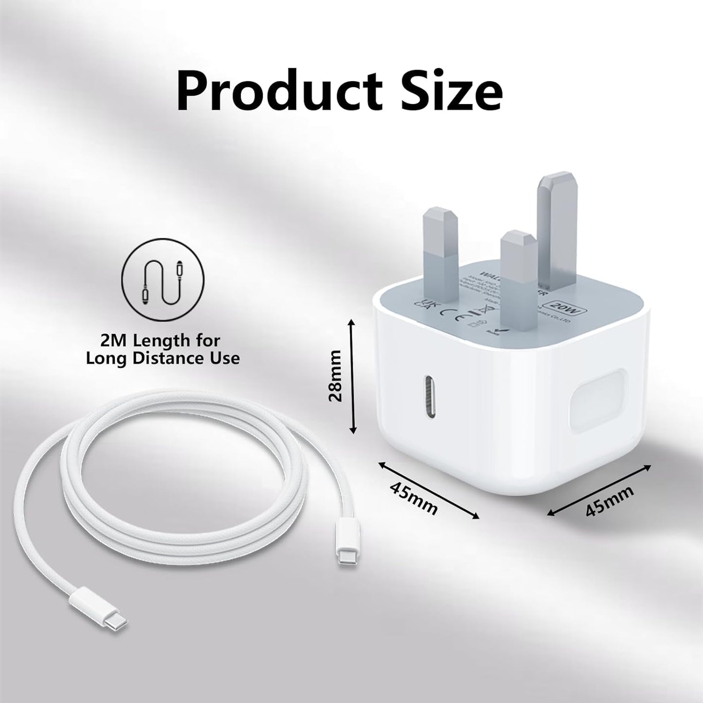 For Iphone 15 Charger, 20W USBC Charger Plug Fast Charging with 6ft USB C to Type C Cable,USB C Charger Cable and Plug Compatible with iPhone 15/15 Plus/15 Pro/15 Pro Max/16/16 Plus/16Pro Max/i Pad