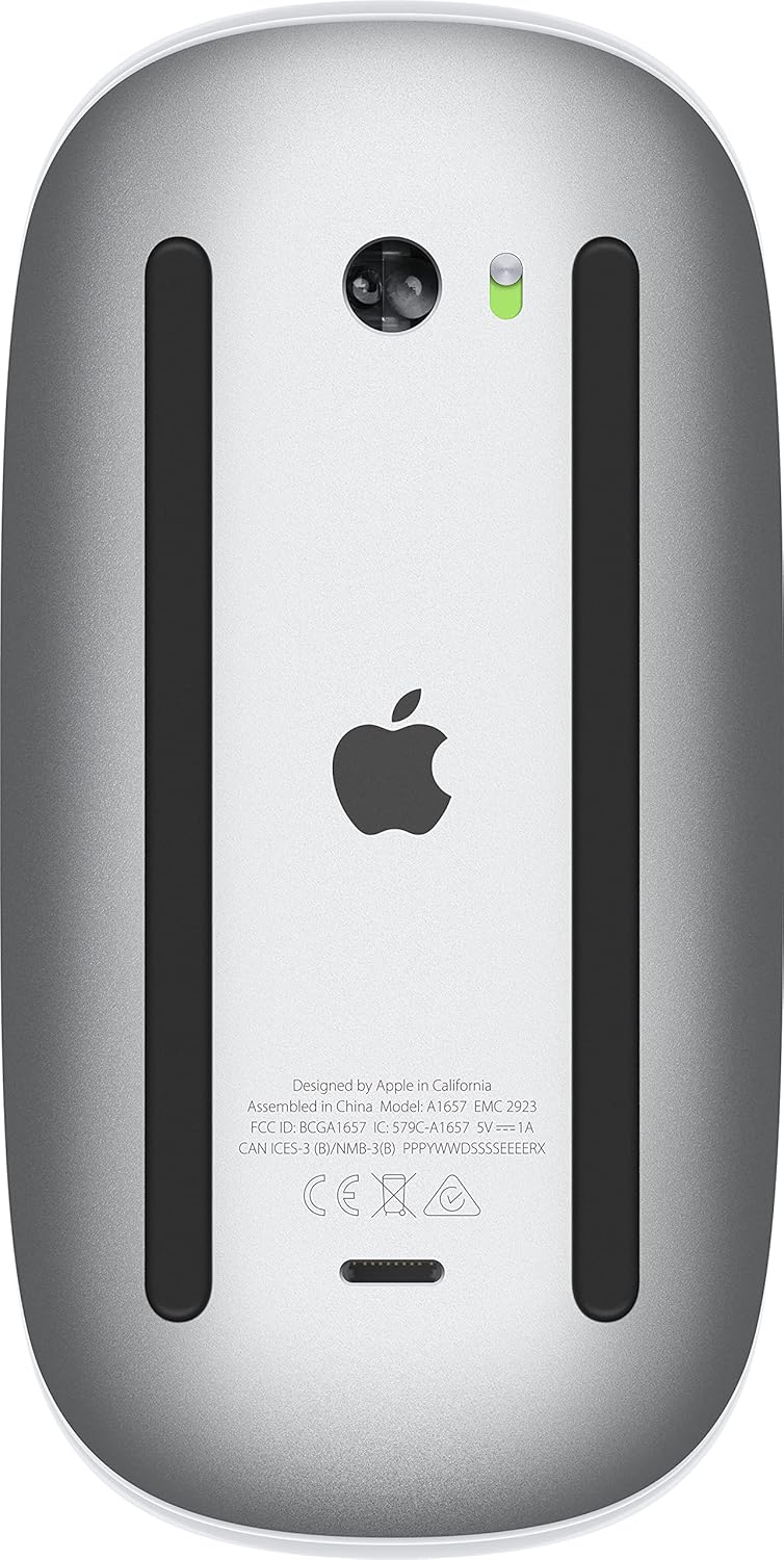 Apple Magic Mouse: Bluetooth, rechargeable. Works with Mac or iPad; White, Multi-Touch surface