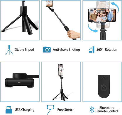 Portable Gimbal with Wireless Remote, Mobile Phone Stabilizer for Vlog Youtuber, Compatible with Iphone and Android Smartphones