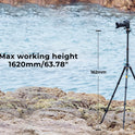 K&F Concept 64 inch/162cm Carbon Fiber Camera Tripod Lightweight Travel Tripod with 36mm Metal Ball Head Quick Release Plate