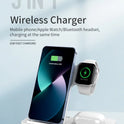 3 in 1 Wireless Charger Stand Pad For iPhone 14 13 12 11 X Max Foldable Fast Charging Station Dock For IWatch 8 7 SE AirPods Pro