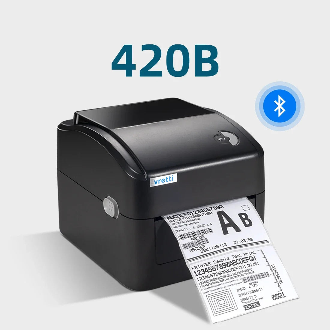 VRETTI 420B Wireless Bluetooth 4x6 Inch Thermal Shipping Label Printer Multifunctional High-Speed Printing Barcode Printer