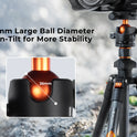 K&F Concept 64 inch/162cm Carbon Fiber Camera Tripod Lightweight Travel Tripod with 36mm Metal Ball Head Quick Release Plate