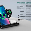 3 in 1 Wireless Charger Stand Pad For iPhone 14 13 12 11 X Max Foldable Fast Charging Station Dock For IWatch 8 7 SE AirPods Pro