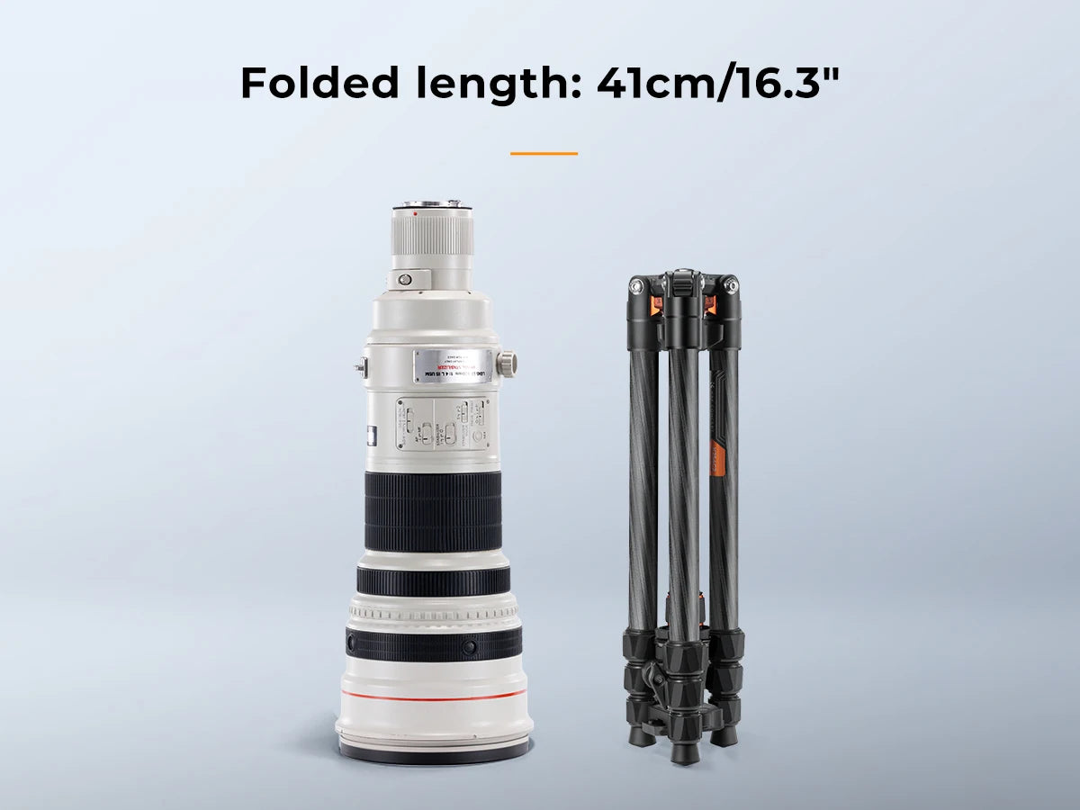 K&F Concept 64 inch/162cm Carbon Fiber Camera Tripod Lightweight Travel Tripod with 36mm Metal Ball Head Quick Release Plate