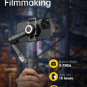 Phone Gimbal Stabilizer 3-Axis Smartphone Foldable Gimbal for Iphone Gimble with Focus Wheel Tiktok Youtube Vlog Stabilizer for Iphone 15 14 13 12 Pro Max Android- Smart XE